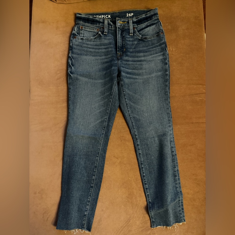 J Crew Toothpick Jean - Medium Wash, Unfinished Hem